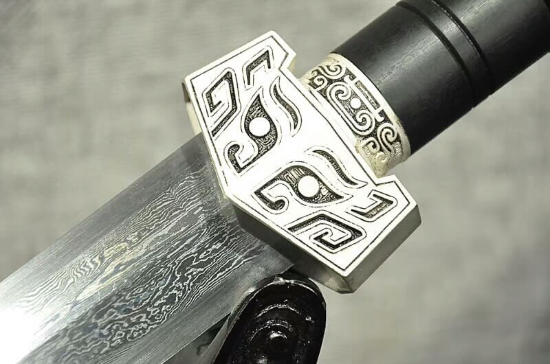 Qin jian(Folded steel octahedral blade,Black scabbard,Alloy fittings)Length 30" - Chinese sword shop