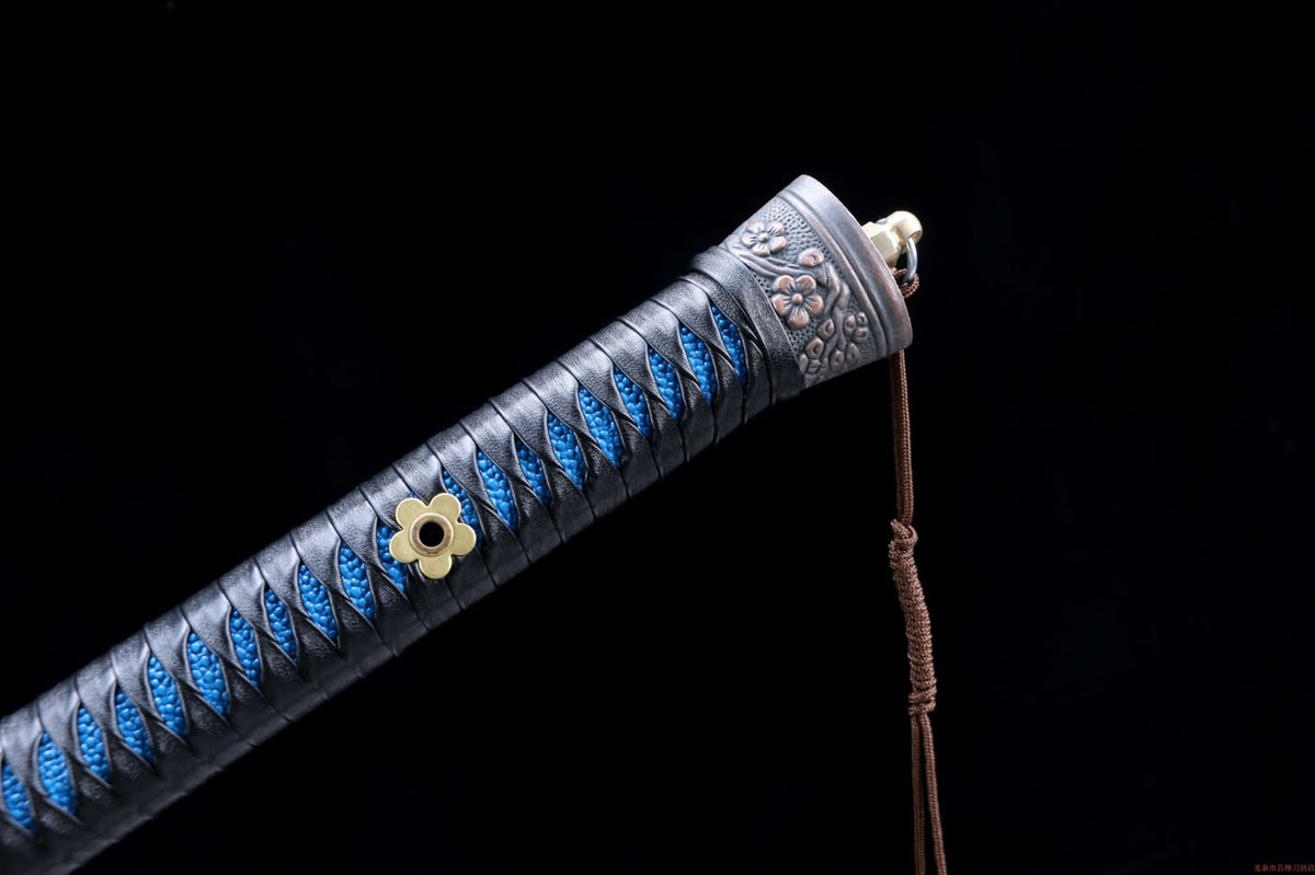 Qing dao swords,High carbon steel black blade,Blue Pu scabbard - Chinese Sword store