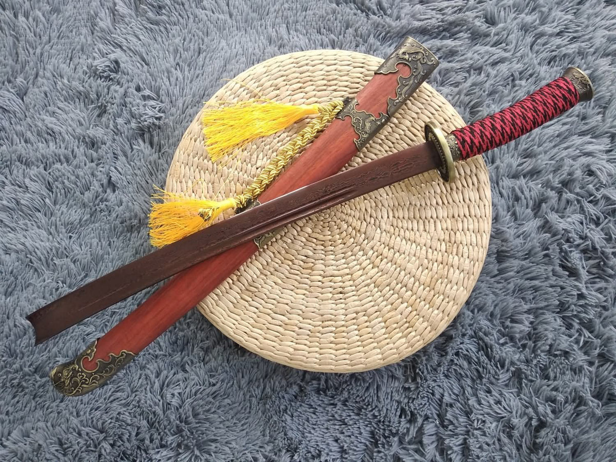 Broadsword,Handmade Damascus steel blade,Redwood - Chinese sword shop