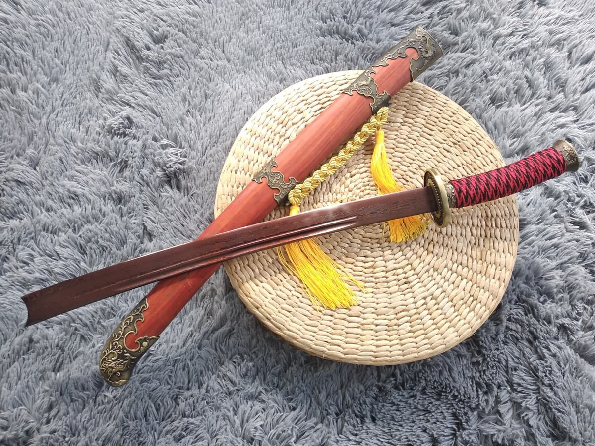 Broadsword,Handmade Damascus steel blade,Redwood - Chinese sword shop
