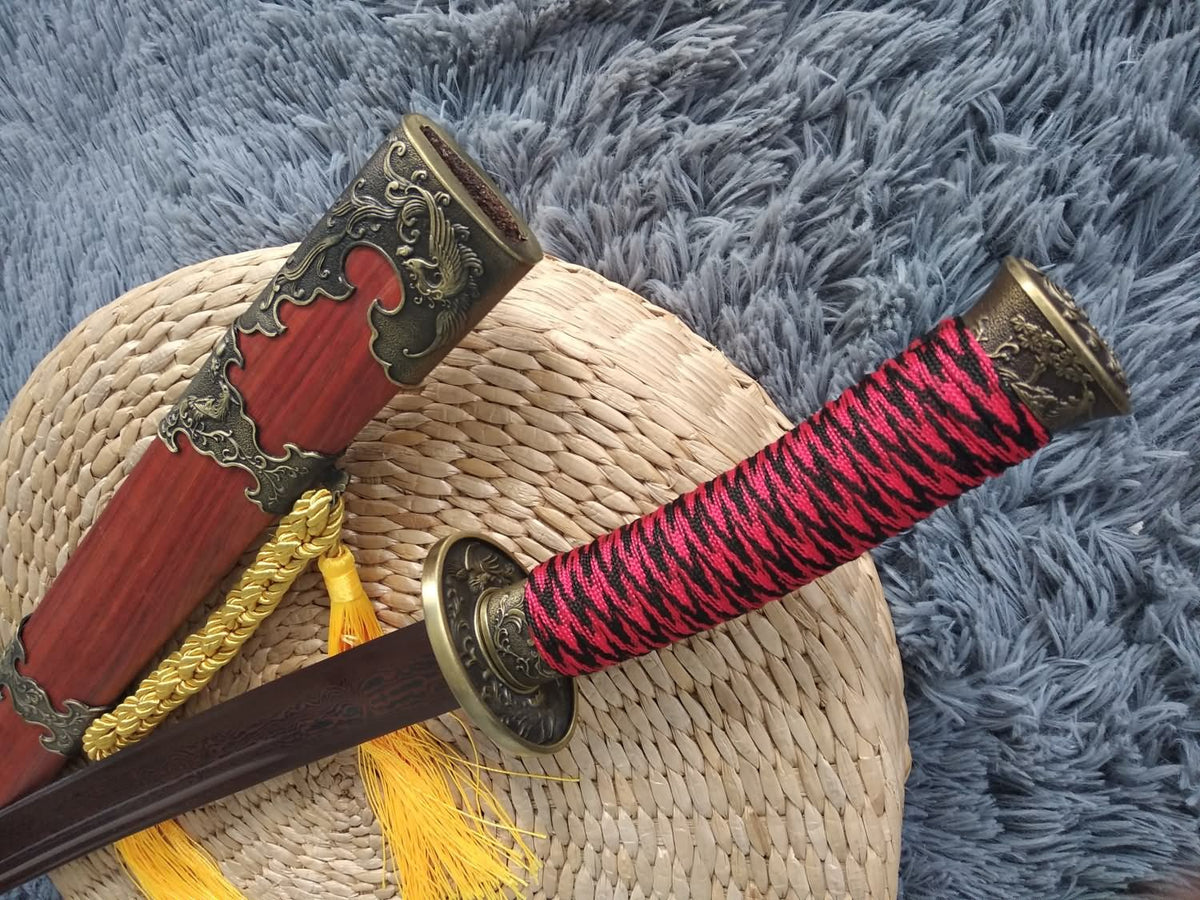Broadsword,Handmade Damascus steel blade,Redwood - Chinese sword shop