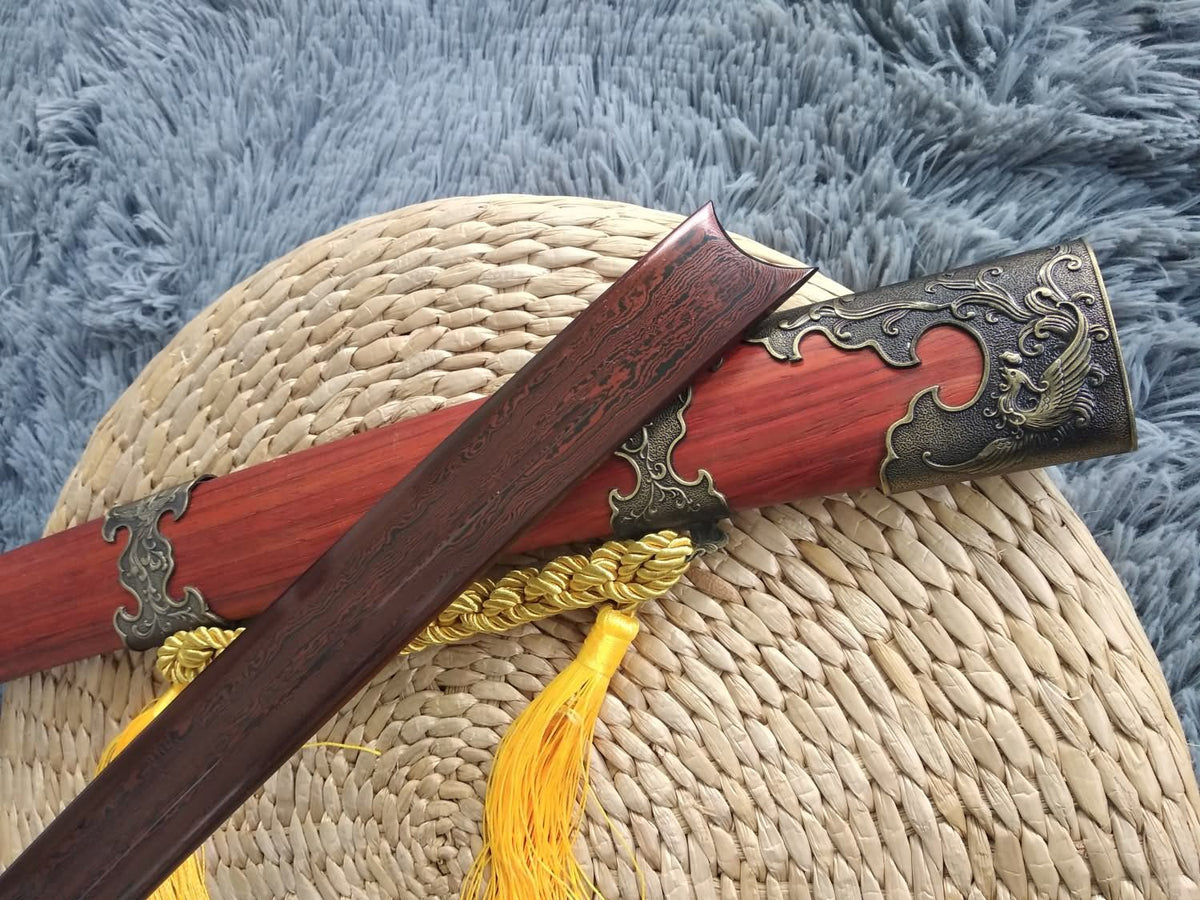 Broadsword,Handmade Damascus steel blade,Redwood - Chinese sword shop