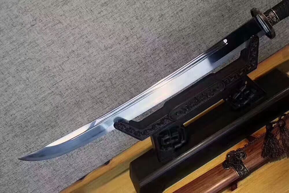 Qin dao(Damascus steel bade,MAHOGANY scabbard,Brass fittings)Length 29" - Chinese sword shop