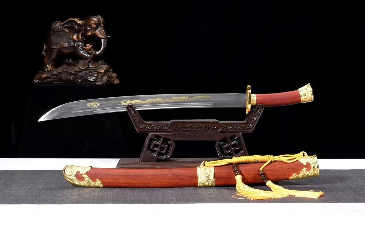 Qing dao,Handmade High carbon steel blade,Redwood scabbard - Chinese sword shop