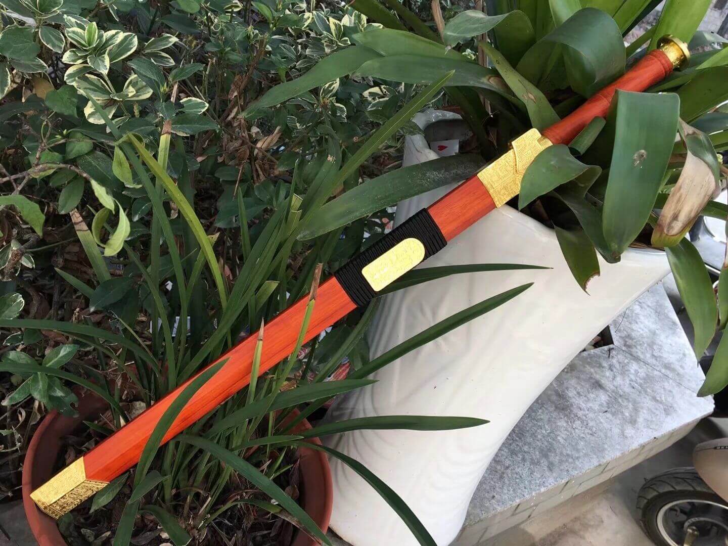 Qin sword,High carbon steel blue blade,Redwood scabbard,Alloy fittings - Chinese sword shop