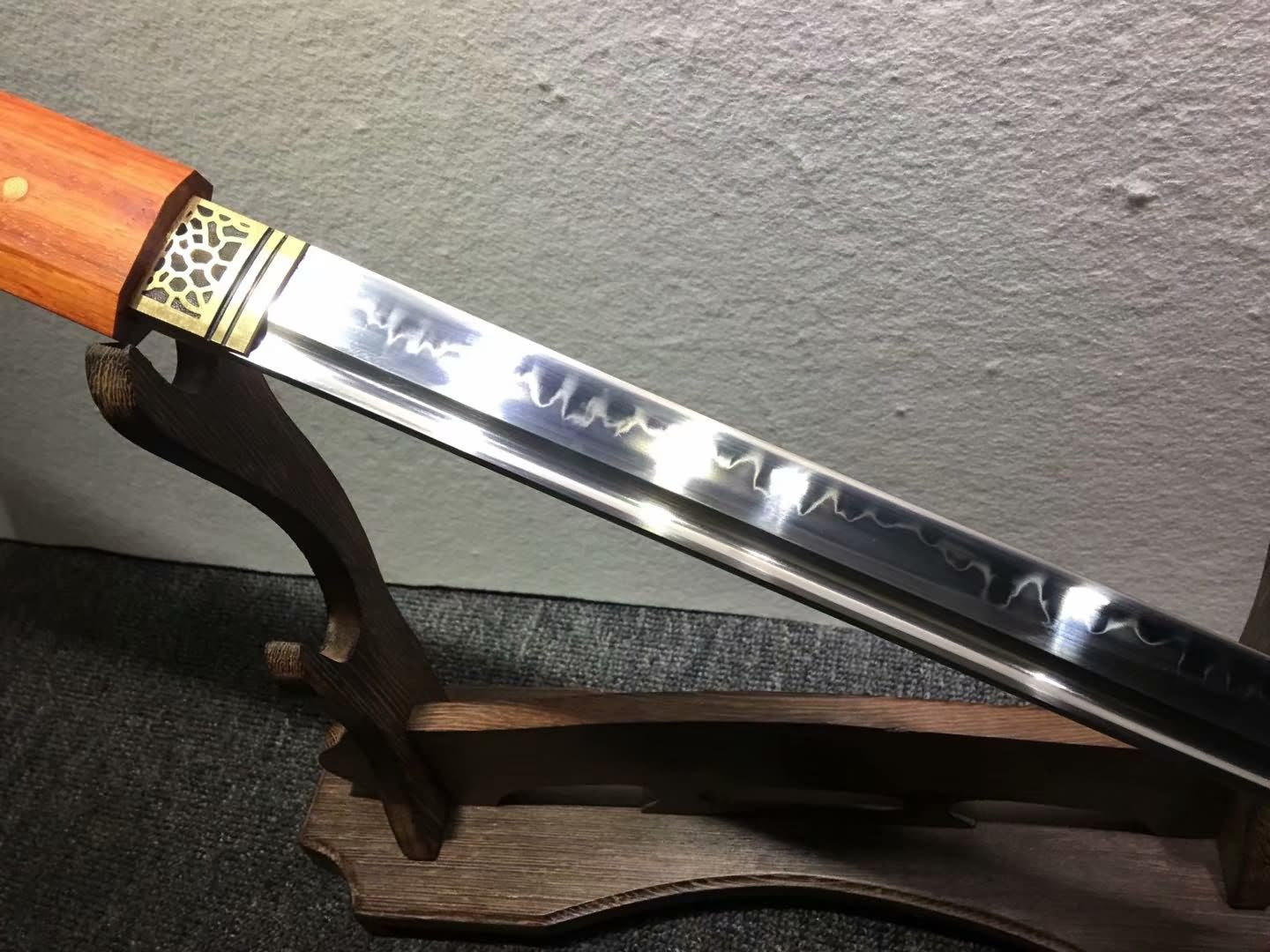 Katana,High carbon steel burn blade,Redwood,Full tang - Chinese sword shop
