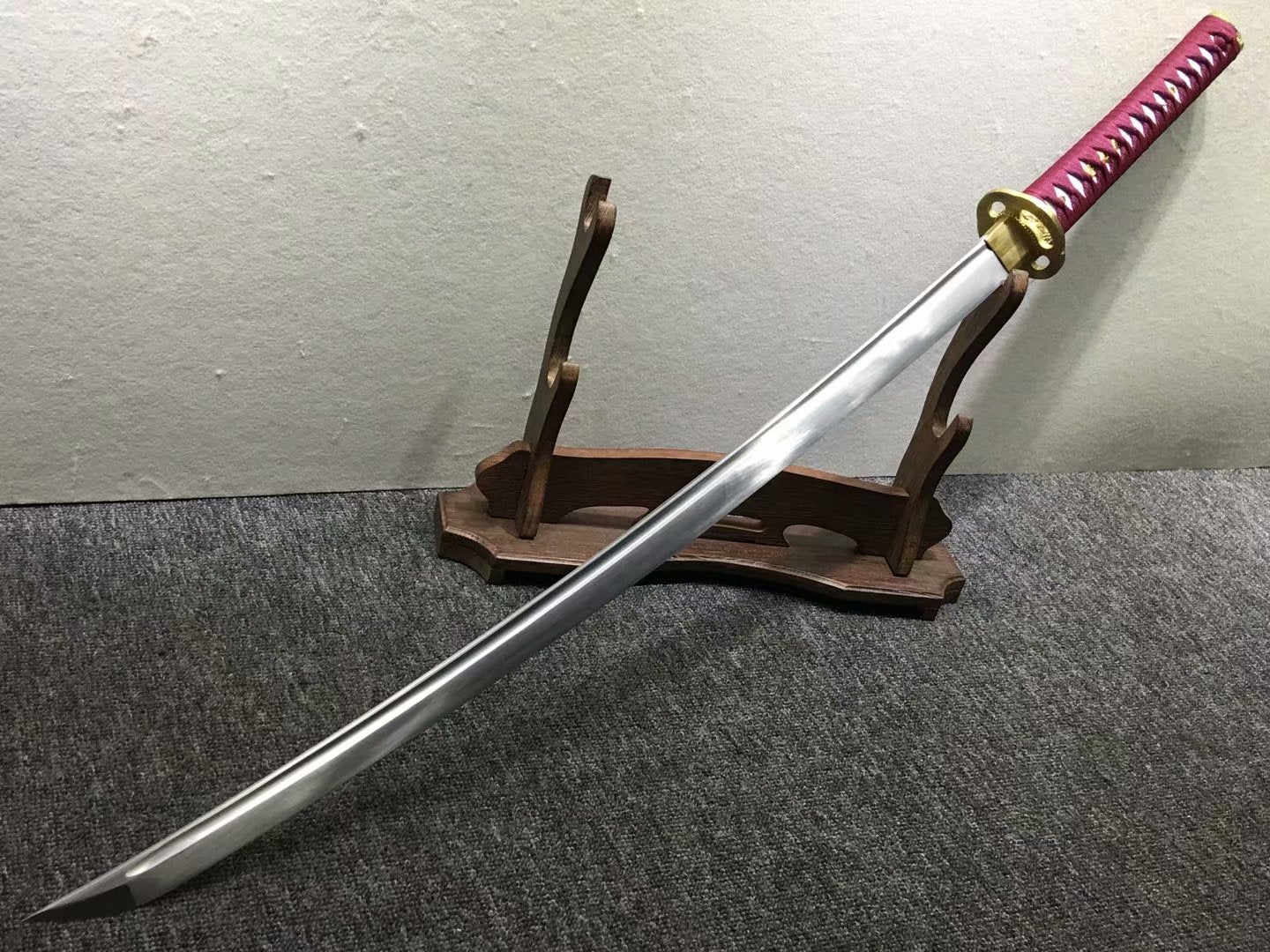 Samurai katana,kendo,Medium carbon steel blade,Red scabbard,Alloy - Chinese sword shop