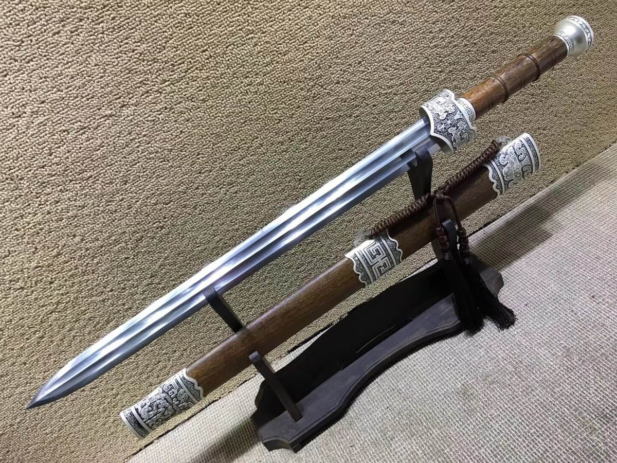 Yuewang sword(Folded steel blade,Rosewood scabbard,Alloy fitted)Length 32" - Chinese sword shop