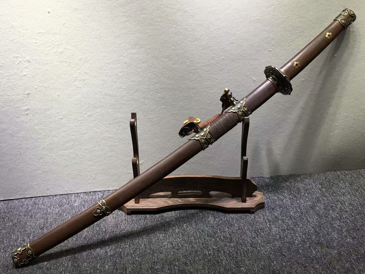 Nihontou Tachi,katana,High carbon steel burn blade,Rosewood,Brass tosogu - Chinese sword shop