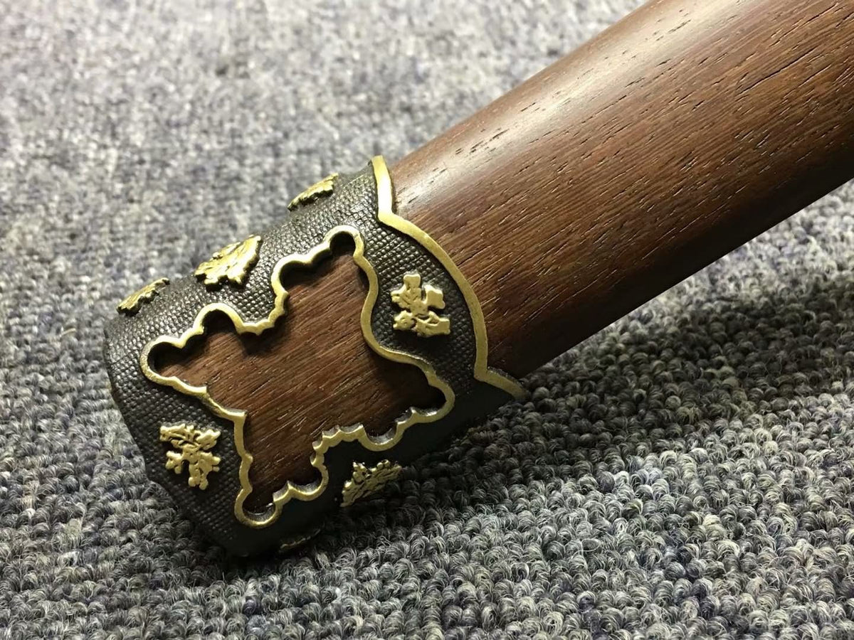 Nihontou Tachi,katana,High carbon steel burn blade,Rosewood,Brass tosogu - Chinese sword shop