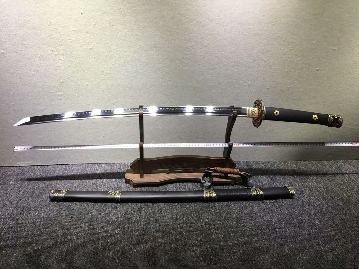 Nihontou Tachi,katana,High carbon steel burn blade,Rosewood,Brass tosogu - Chinese sword shop