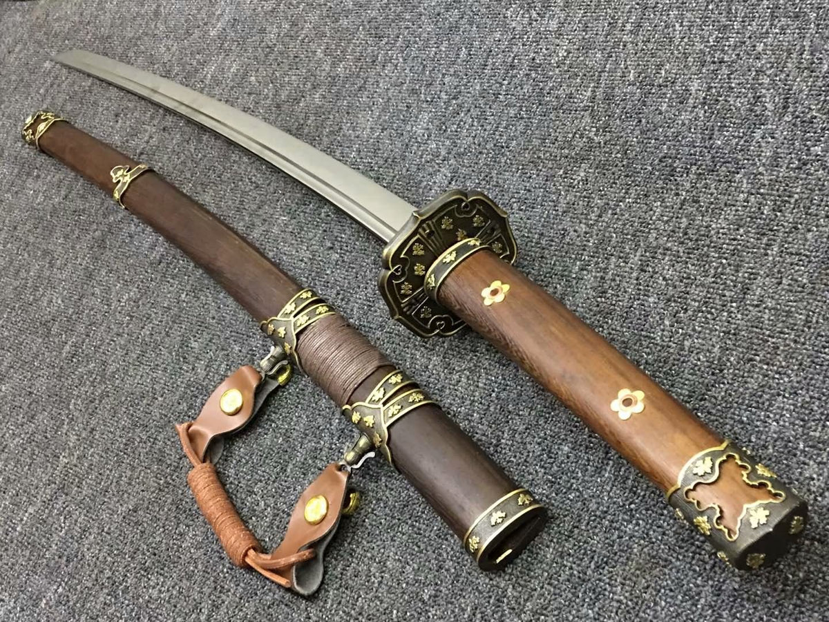 Nihontou Tachi,katana,High carbon steel burn blade,Rosewood,Brass tosogu - Chinese sword shop