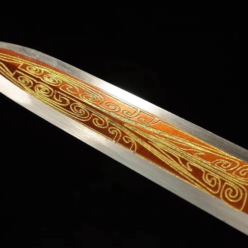 Ruyi sword,High carbon steel blade,Brass,Redwood,Hand Forged - Chinese sword shop