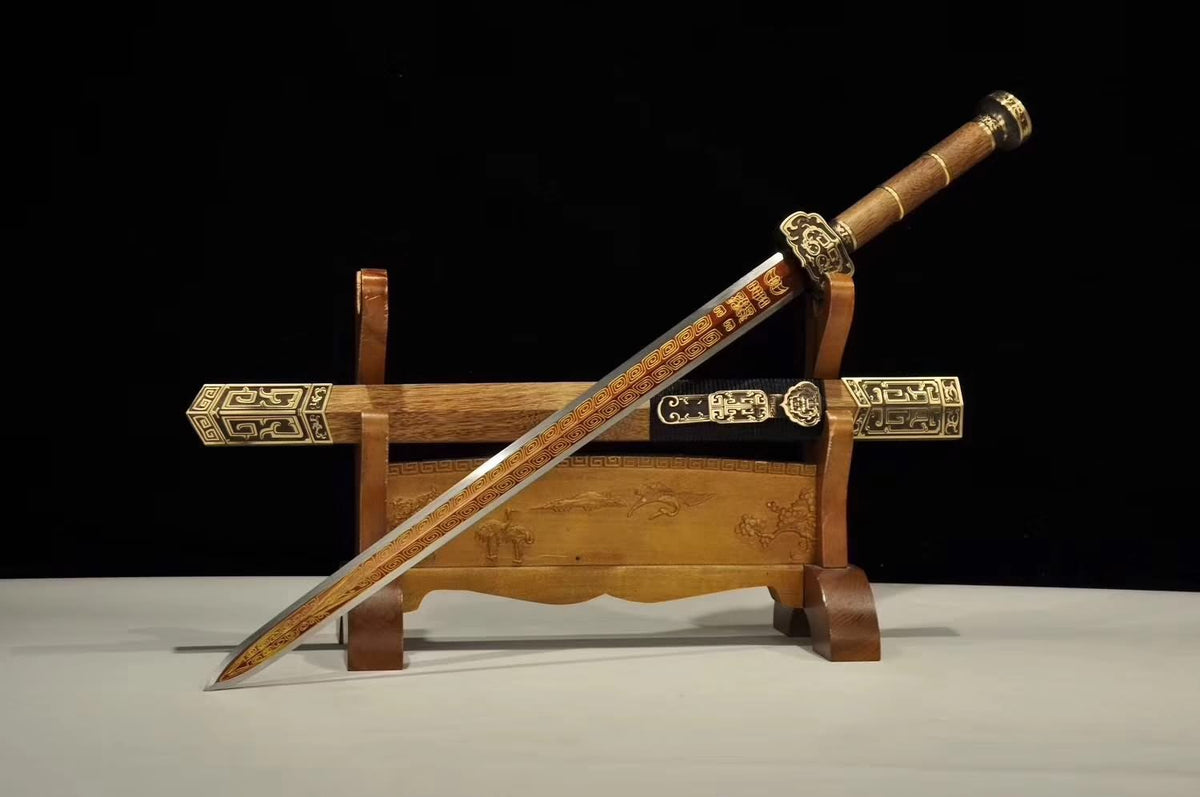 Ruyi sword,High carbon steel blade,Brass,Redwood,Hand Forged - Chinese sword shop
