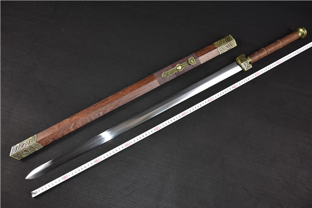 Ruyi jian sword(High carbon steel blade,Rosewood scabbard,Alloy)Heat tempered - Chinese sword shop