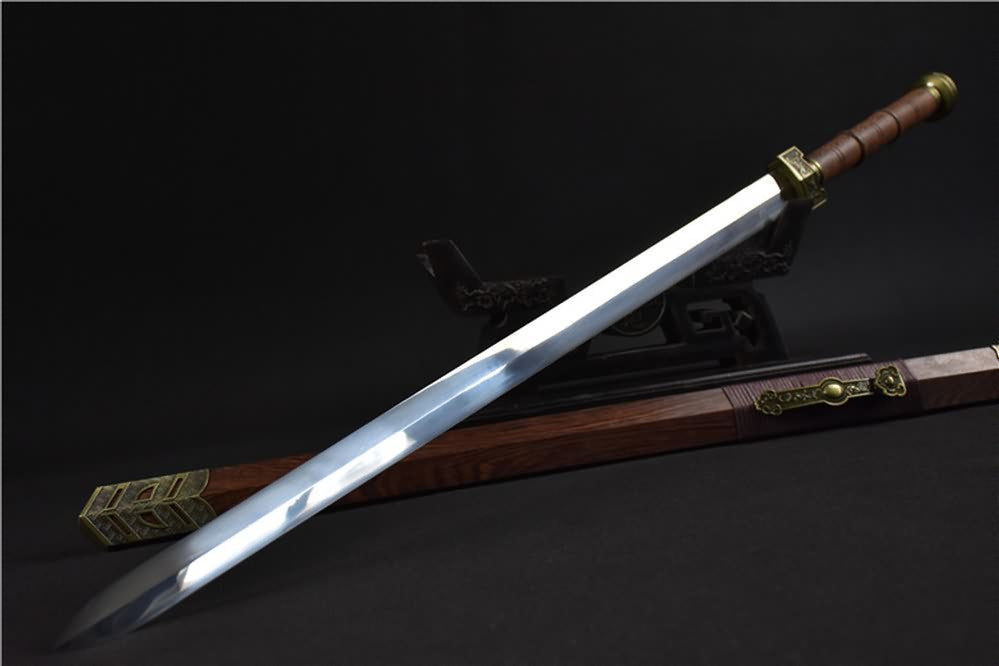 Ruyi jian sword(High carbon steel blade,Rosewood scabbard,Alloy)Heat tempered - Chinese sword shop