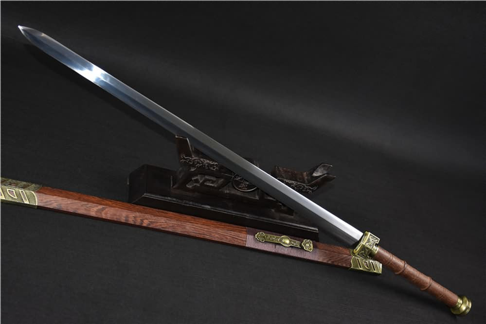 Ruyi jian sword(High carbon steel blade,Rosewood scabbard,Alloy)Heat tempered - Chinese sword shop