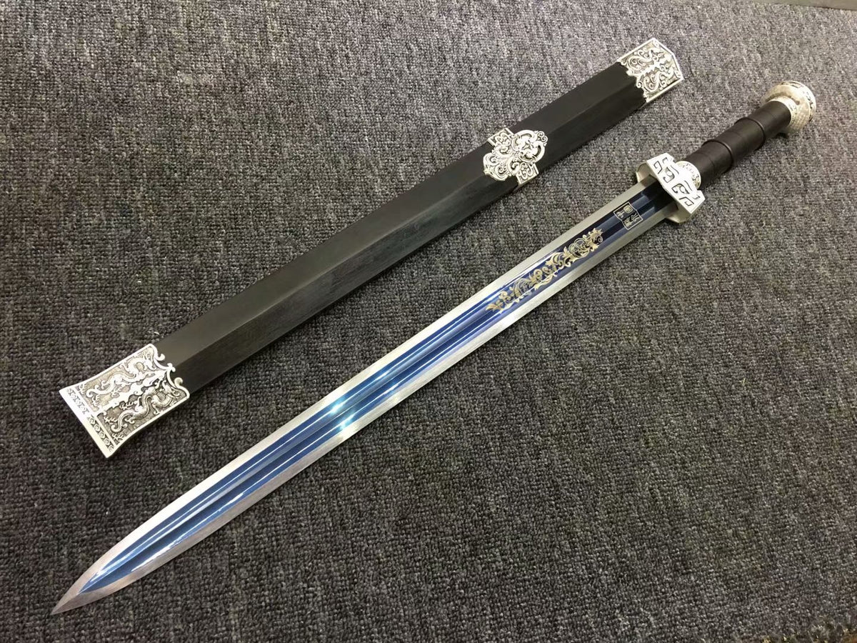 Qin jian sword,High carbon steel blade,Black wood,Alloy fittings - Chinese sword shop