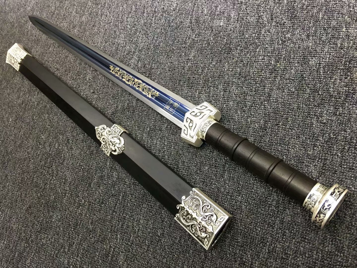 Qin jian sword,High carbon steel blade,Black wood,Alloy fittings - Chinese sword shop