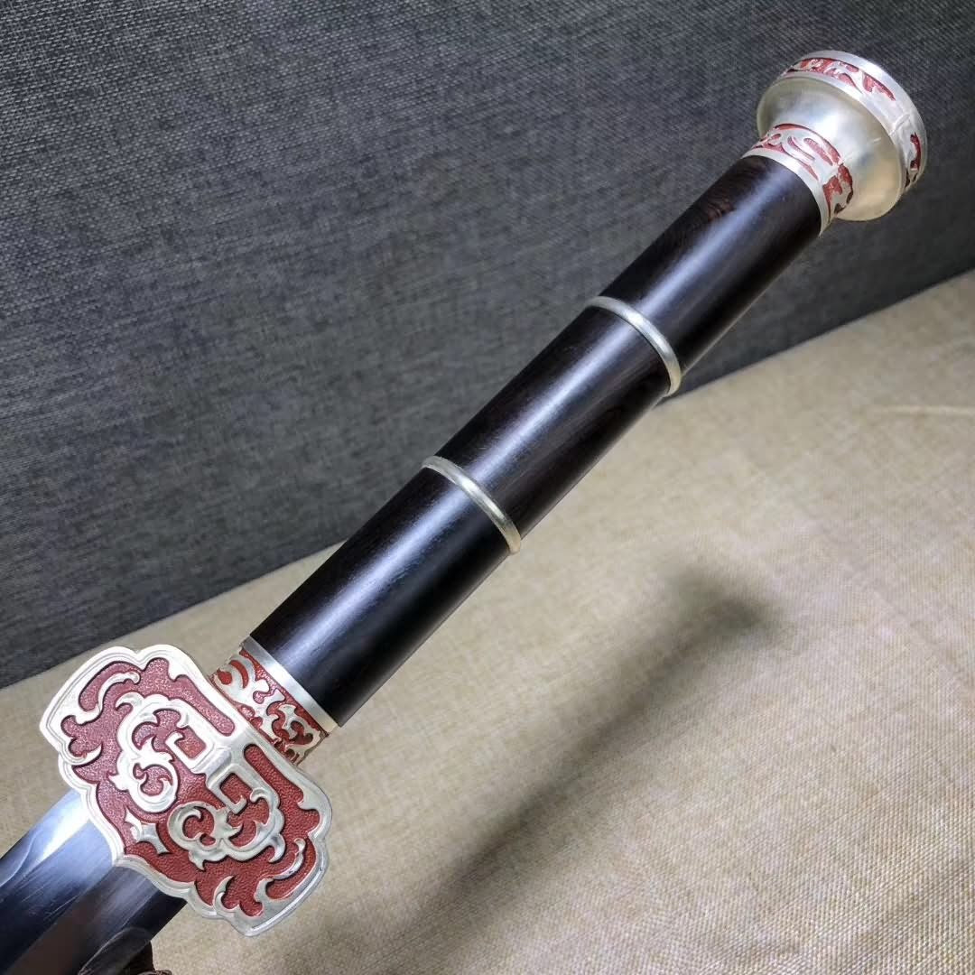 Ruyi jian sword,Damascus steel blade,Brass scabbard fittings - Chinese sword shop