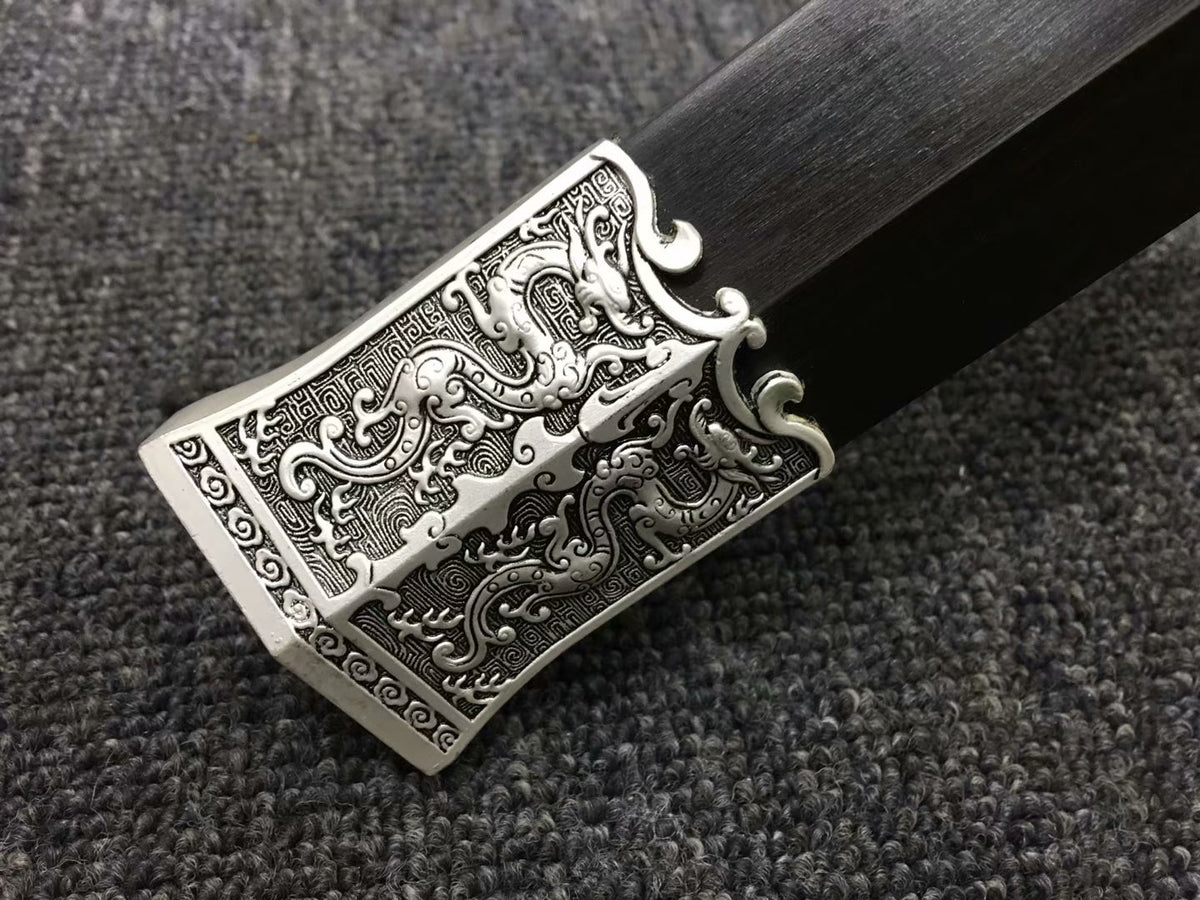 Qin jian sword,High carbon steel blade,Black wood,Alloy fittings - Chinese sword shop