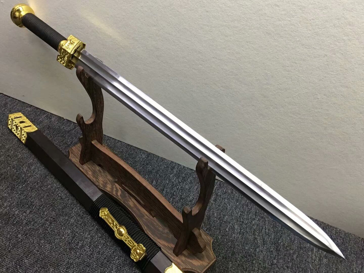 Ruyi jian,High manganese steel blade,Black wood,Alloy - Chinese sword shop