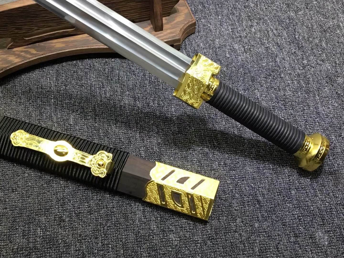Ruyi jian,High manganese steel blade,Black wood,Alloy - Chinese sword shop