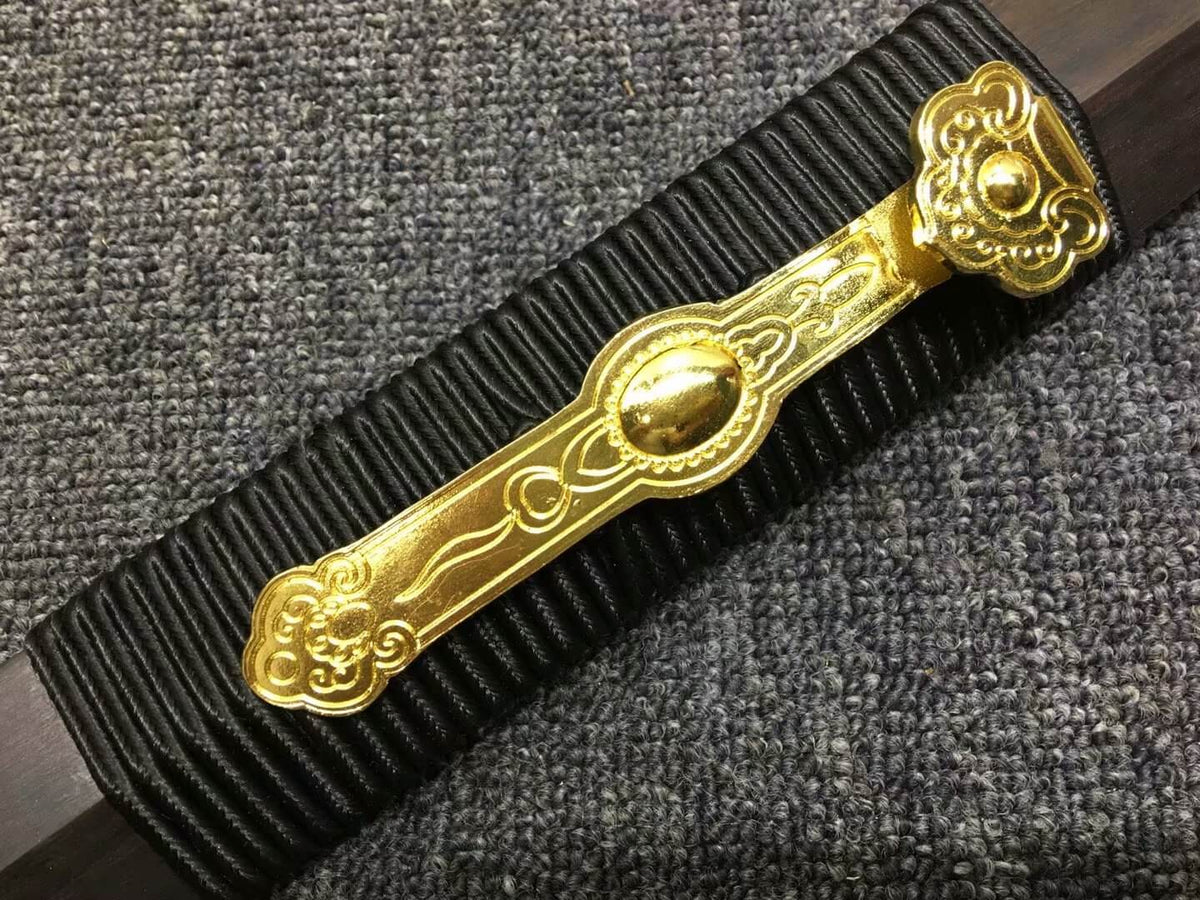 Ruyi jian,High manganese steel blade,Black wood,Alloy - Chinese sword shop