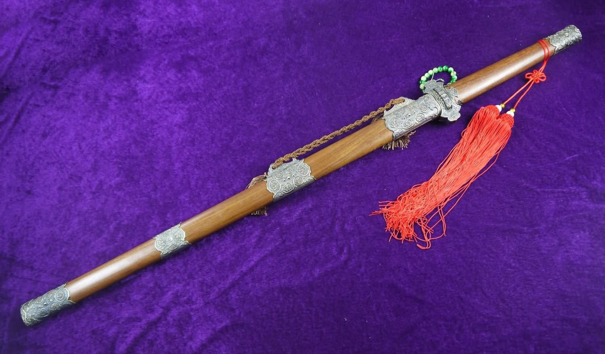 Tang war sword/Damascus steel blade/Alloy/MAHOGANY scabbard/Length 40" - Chinese sword shop