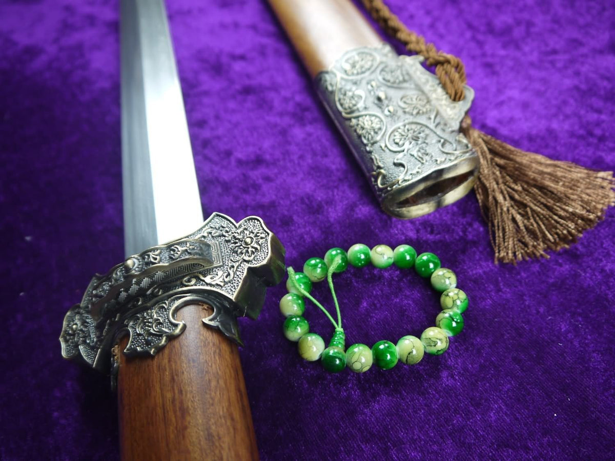 Tang war sword/Damascus steel blade/Alloy/MAHOGANY scabbard/Length 40" - Chinese sword shop