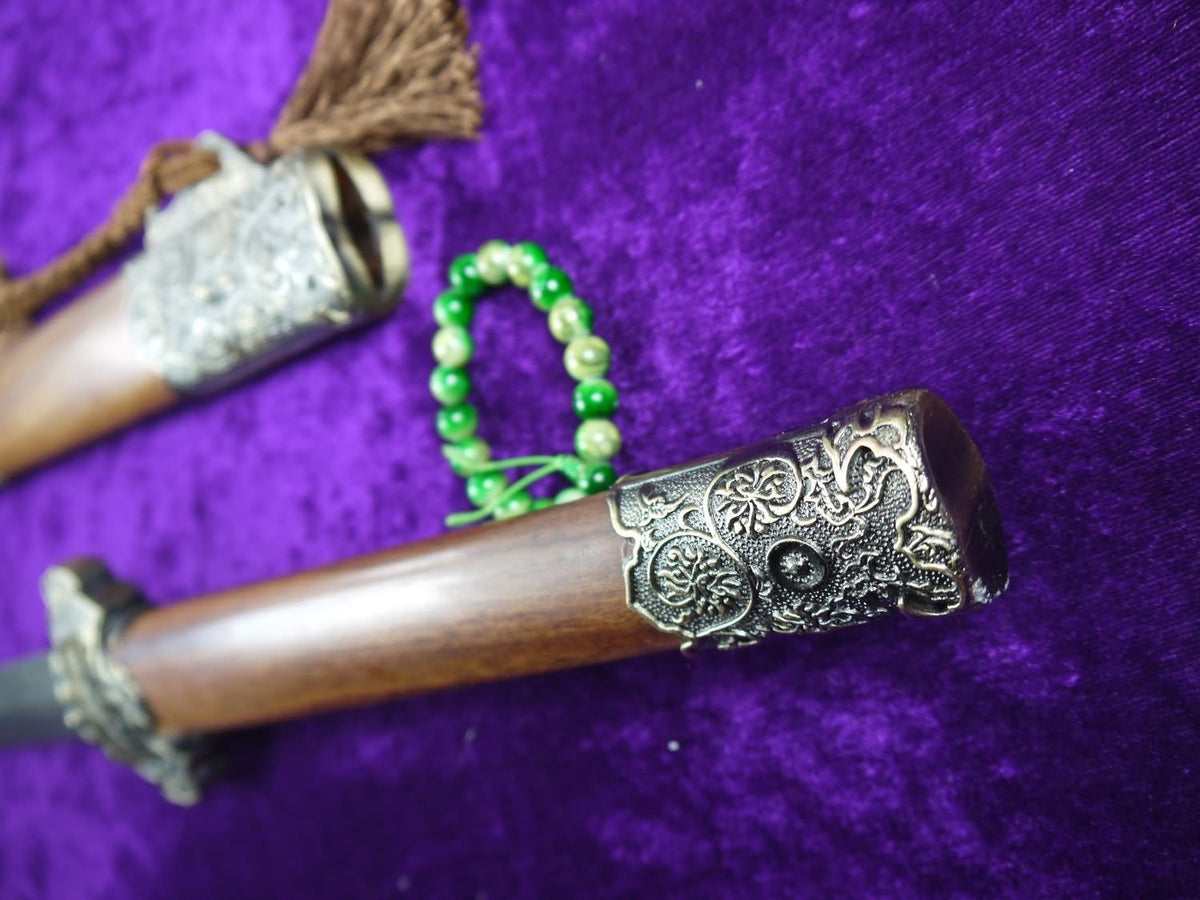Tang war sword/Damascus steel blade/Alloy/MAHOGANY scabbard/Length 40" - Chinese sword shop
