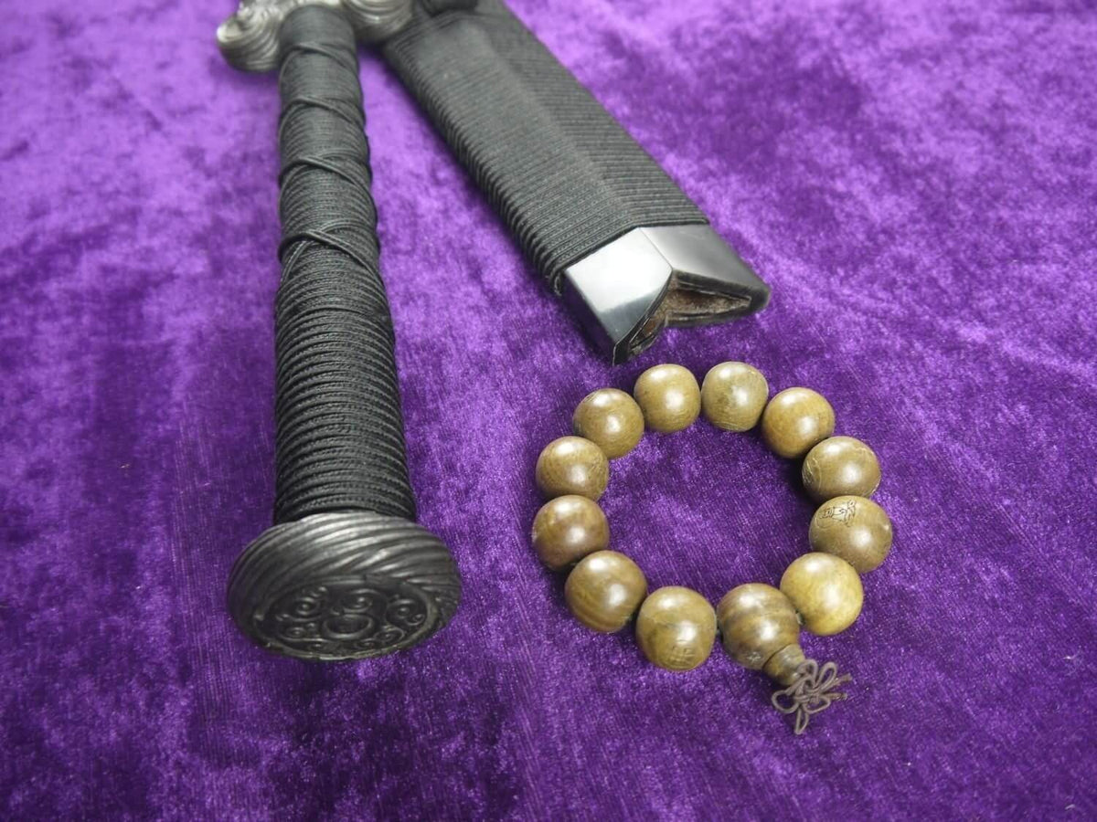 Han sword/Damascus steel red blade/Ebony scabbard/Iron fittings - Chinese sword shop