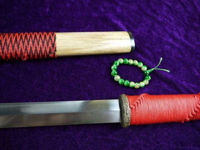 Tang sword/Medium carbon steel blade/Rosewood scabbard/Full tang - Chinese sword shop