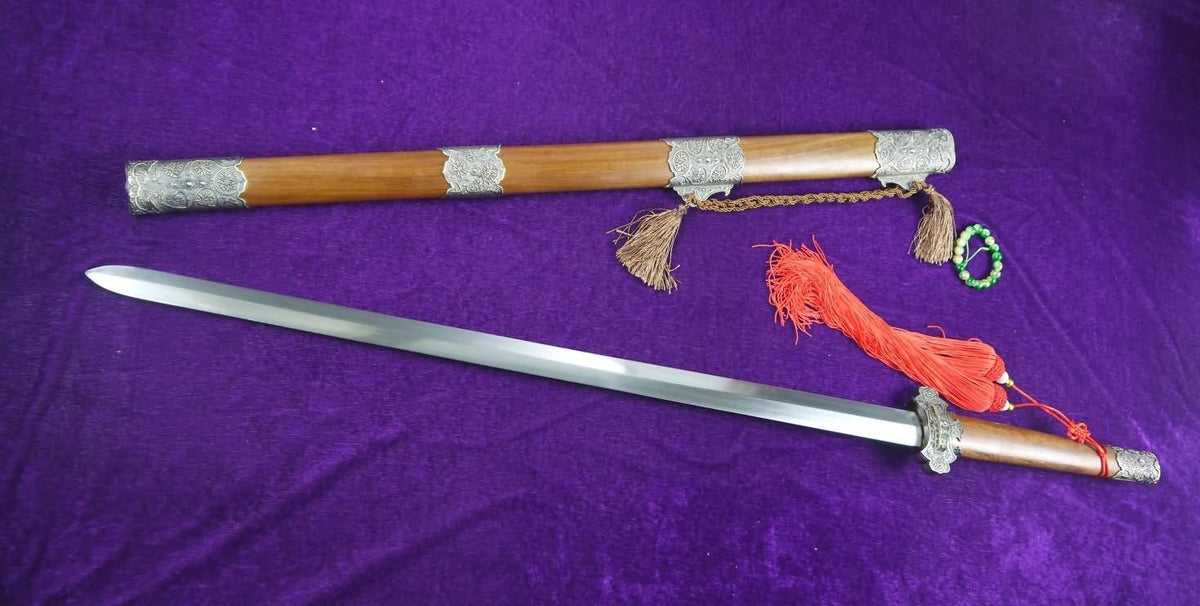 Tang war sword/Damascus steel blade/Alloy/MAHOGANY scabbard/Length 40" - Chinese sword shop