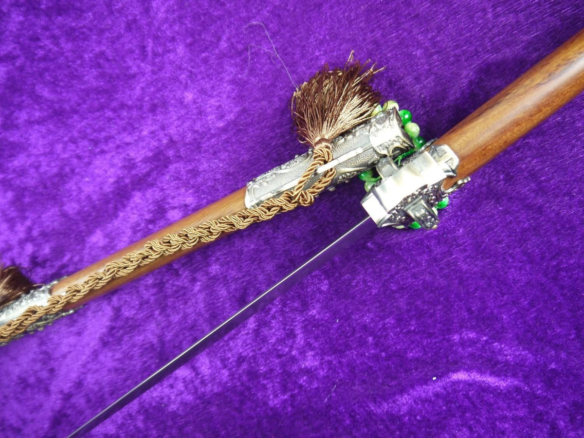 Tang war sword/Damascus steel blade/Alloy/MAHOGANY scabbard/Length 40" - Chinese sword shop
