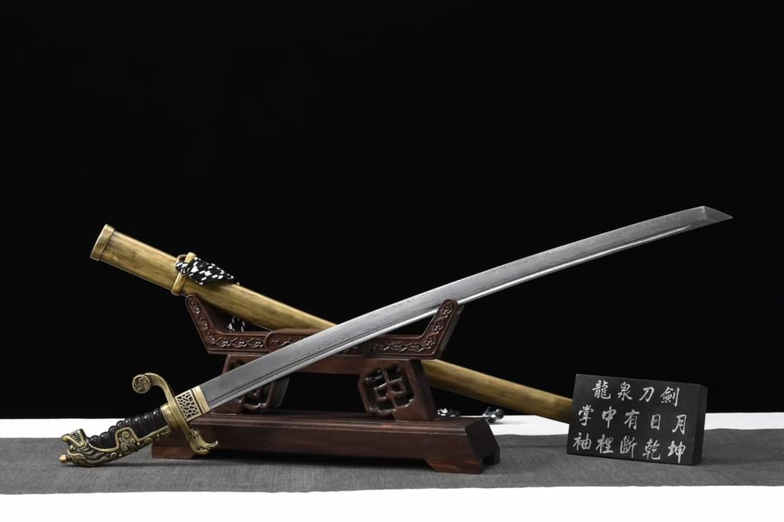 Saber,Forged damascus steel,Brass scabbard - Chinese sword shop