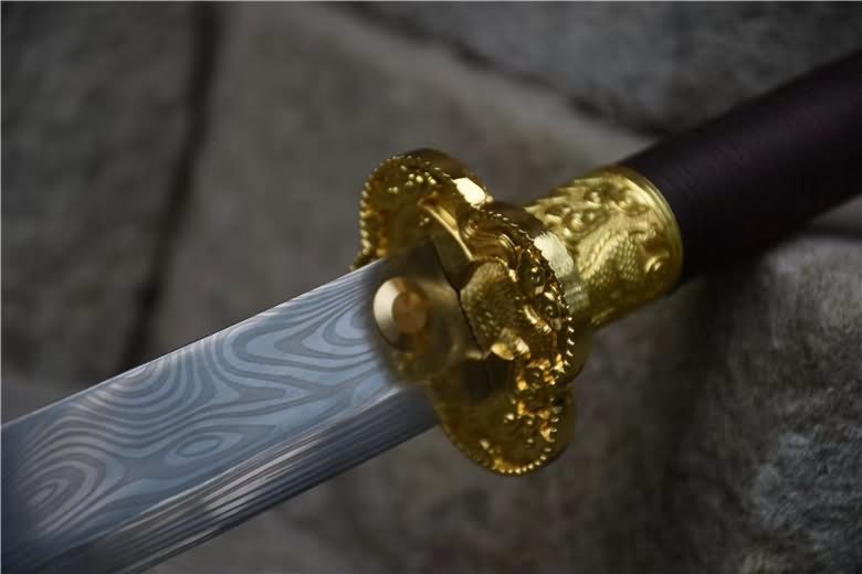 Kangxi sword,Handmade High carbon steel etch blade,Rosewood - Chinese sword shop