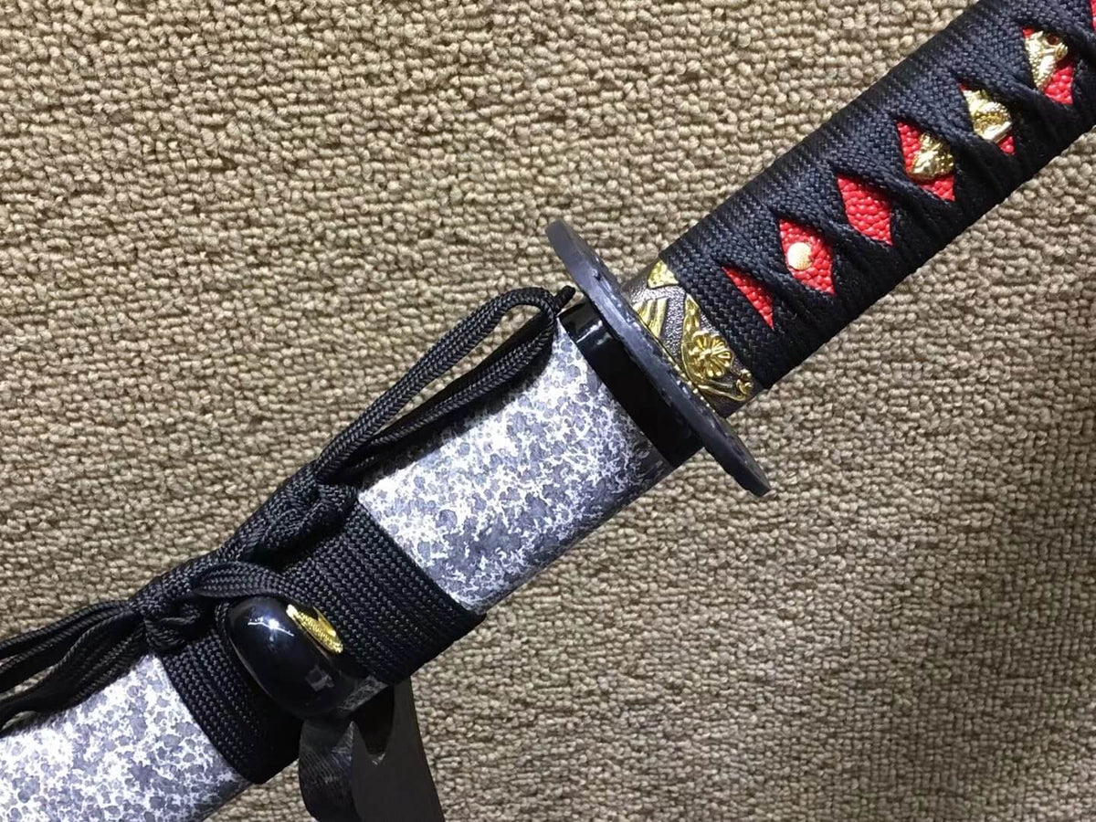 Peony katana,Medium carbon steel bade,Paint scabbard,Alloy fittings - Chinese sword shop
