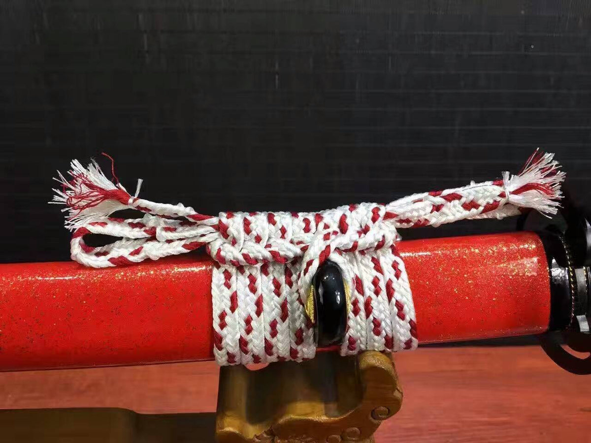 katana/High carbon steel burn blade/Red Scabbard/Alloy Tosogu - Chinese sword shop