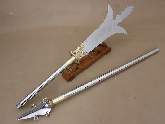 Trident,spear,Stainless steel spearhead and rod - Chinese sword shop