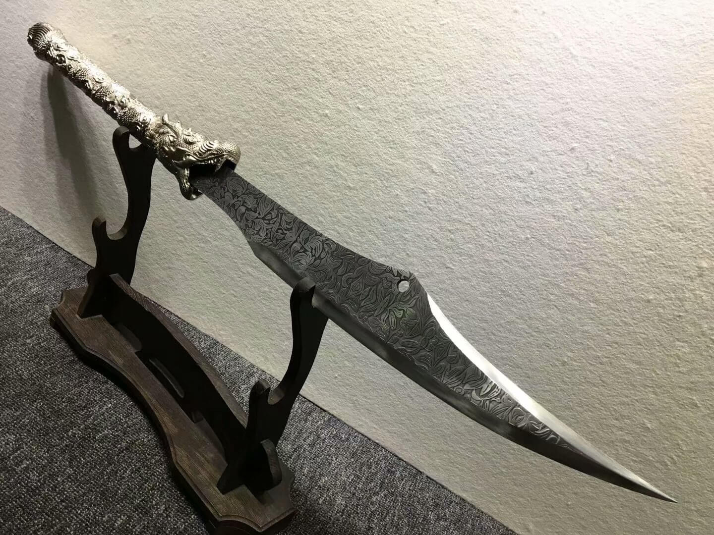 Dragon dao,High carbon steel etch blade,Leather,Alloy - Chinese sword shop