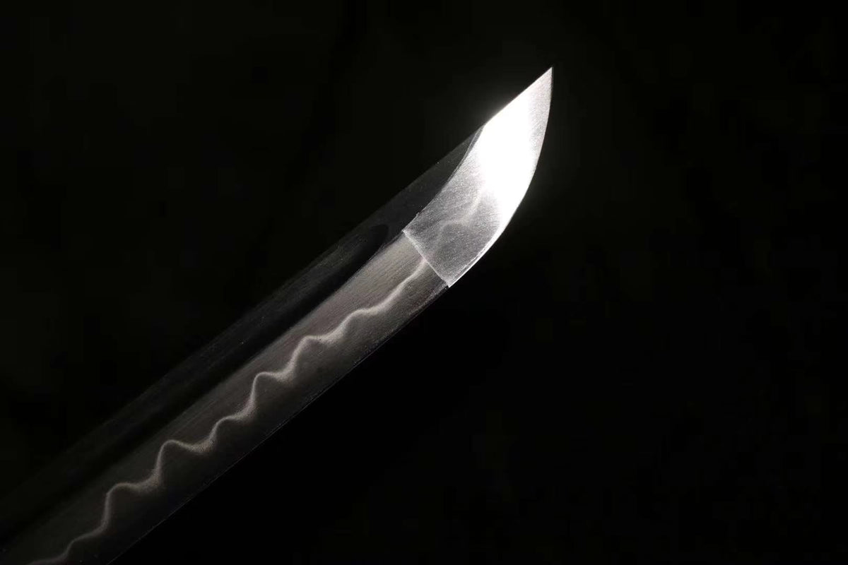 Nihontou katana,High carbon steel burn blade,Leather scabbard - Chinese sword shop