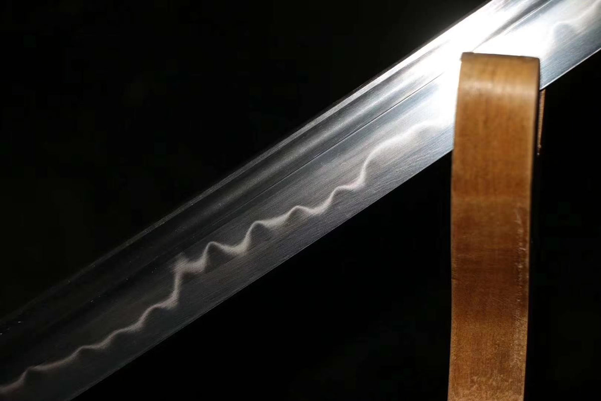 Nihontou katana,High carbon steel burn blade,Leather scabbard - Chinese sword shop