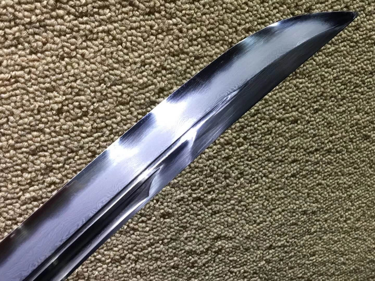 Broadsword,Damascus steel burn blade,Ebony scabbard,Brass fittings&Handmade art - Chinese sword shop