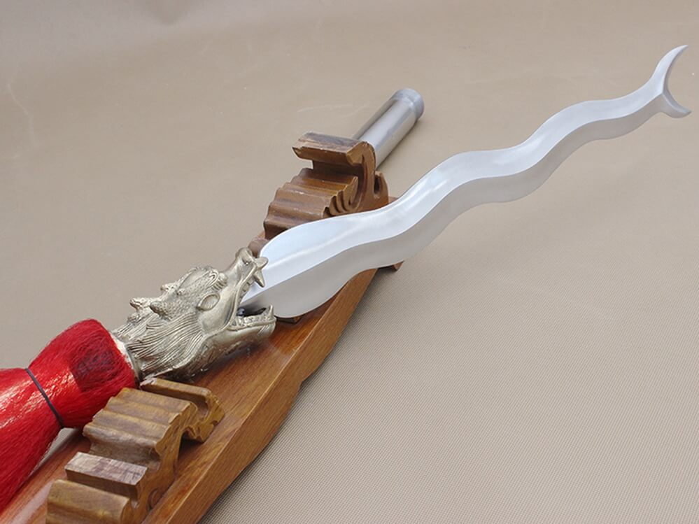 Zhang eight snake spear/Stainless steel Spearhead/Wood rod - Chinese sword shop