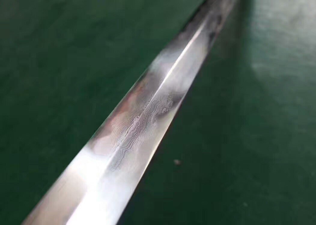Zodiac sword(Damascus steel blade,Ebony Scabbard,Brass fitted)Length 39" - Chinese sword shop