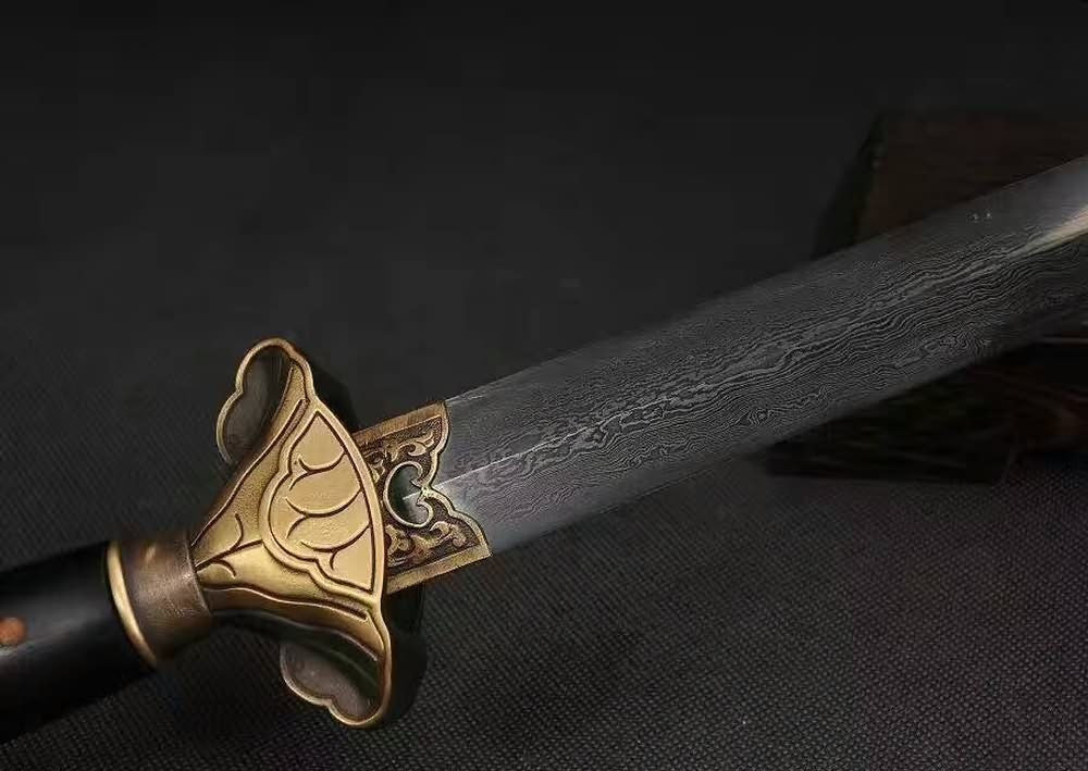 Song swords(Folded steel blade,Ebony Scabbard,Brass fitting)Full tang - Chinese sword shop