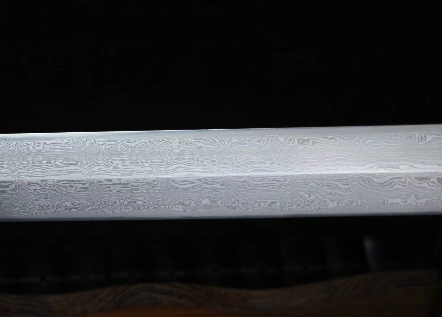 Pine crane jian sword,Damascus steel blade,Black wood,Alloy - Chinese sword shop