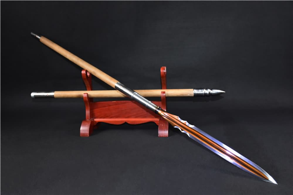 Spear,China Lance,Forged high Carbon Steel Spearhead,Hardwood Rod