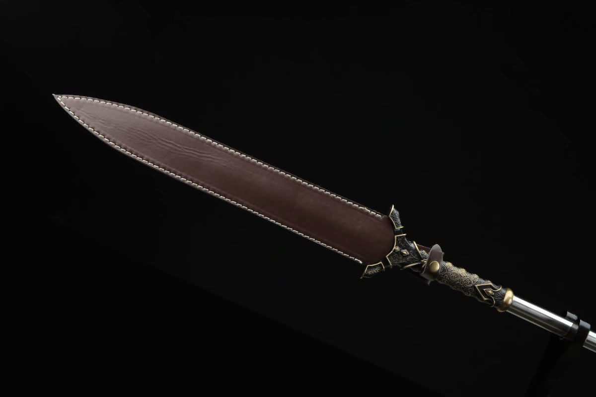 Chinese Traditional Spear(Forged Damascus Steel Spearhead) Full Tang,Chinese Sword